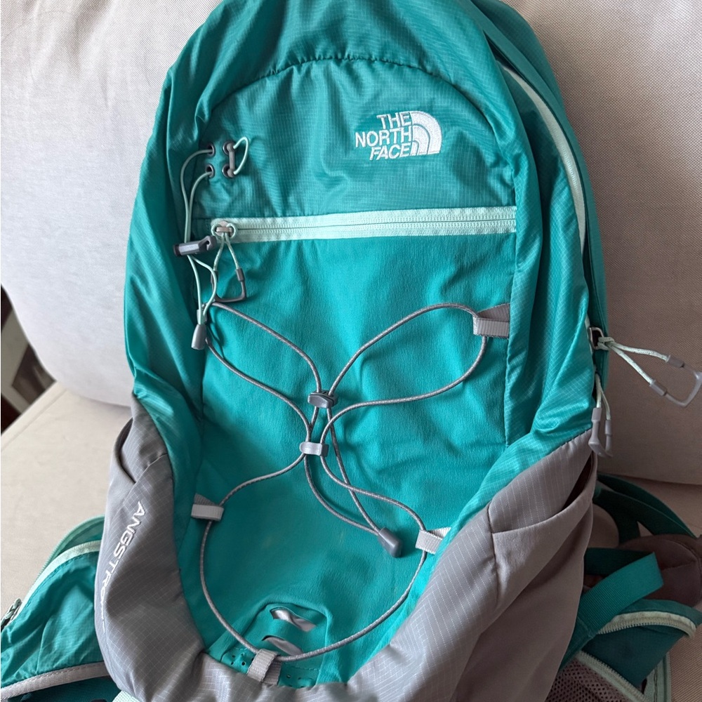 The North Face Turquoise and Gray Backpack
